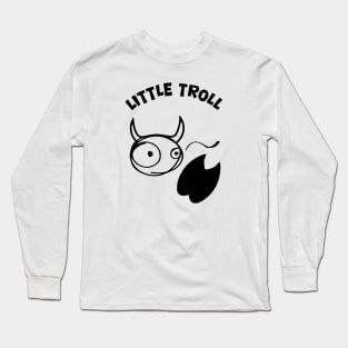 Little Troll stamps and is flicking its tail Long Sleeve T-Shirt